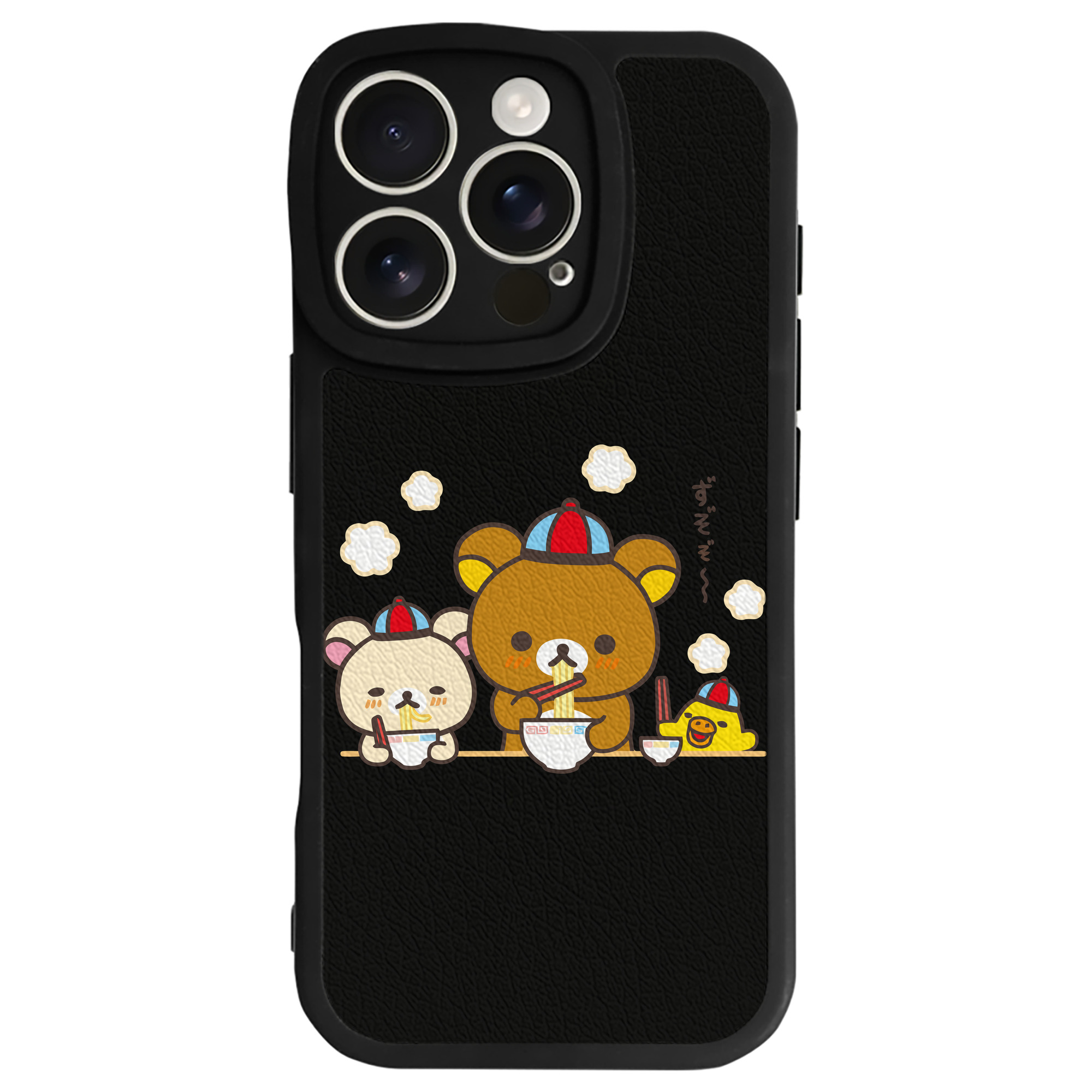 （画像用） リラックマ リラックマ キイロイトリ Rilakkuma Korilakkuma Kiiroitori 【iPhone 16シリーズ対応】シリコンスマホケース（レザー調） 材質：シリコン